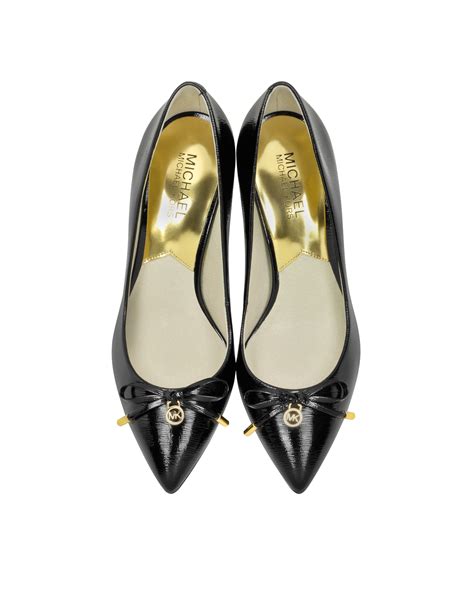 michael kors black patent leather heels|Michael Kors heel pumps.